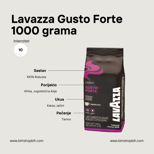 Premium Lavazza kafa u zrnu Gusto Forte, 1000 grama